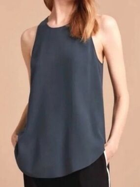 Wilfred Sleeveless High-Neck Top in Slate
